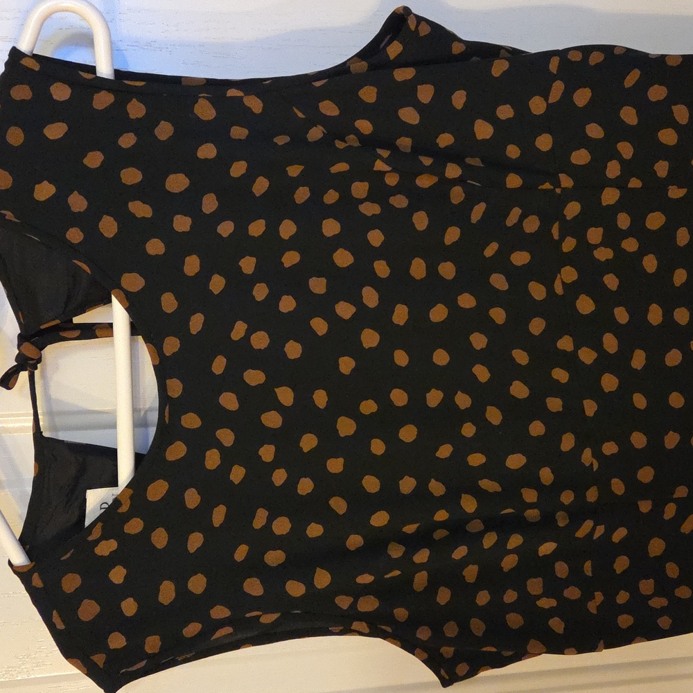 David Warren Black and Brown Polka Dot Women's Maxi Dress Size 16